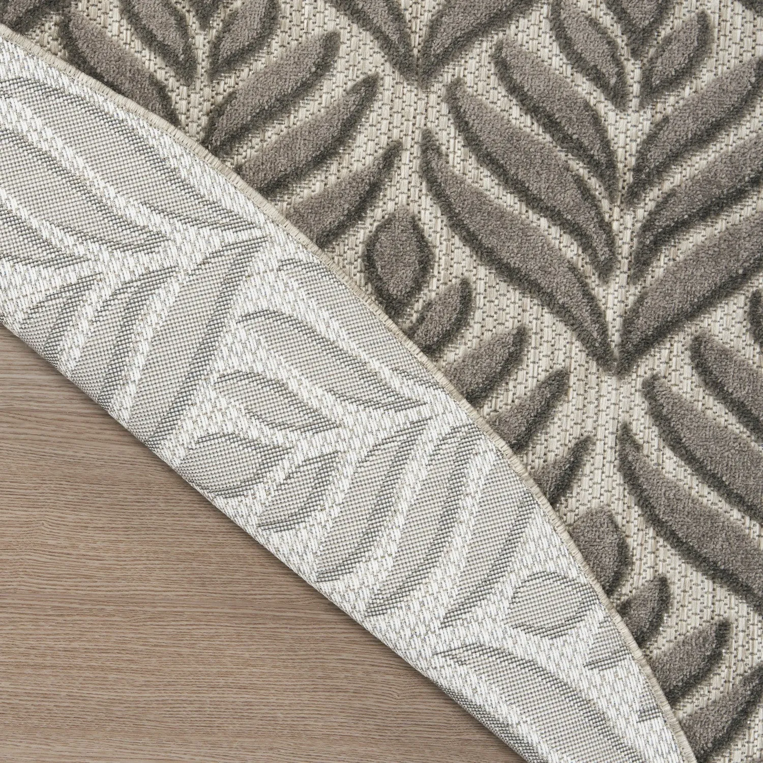 Aloha Charcoal Tropical Indoor/Outdoor Rug