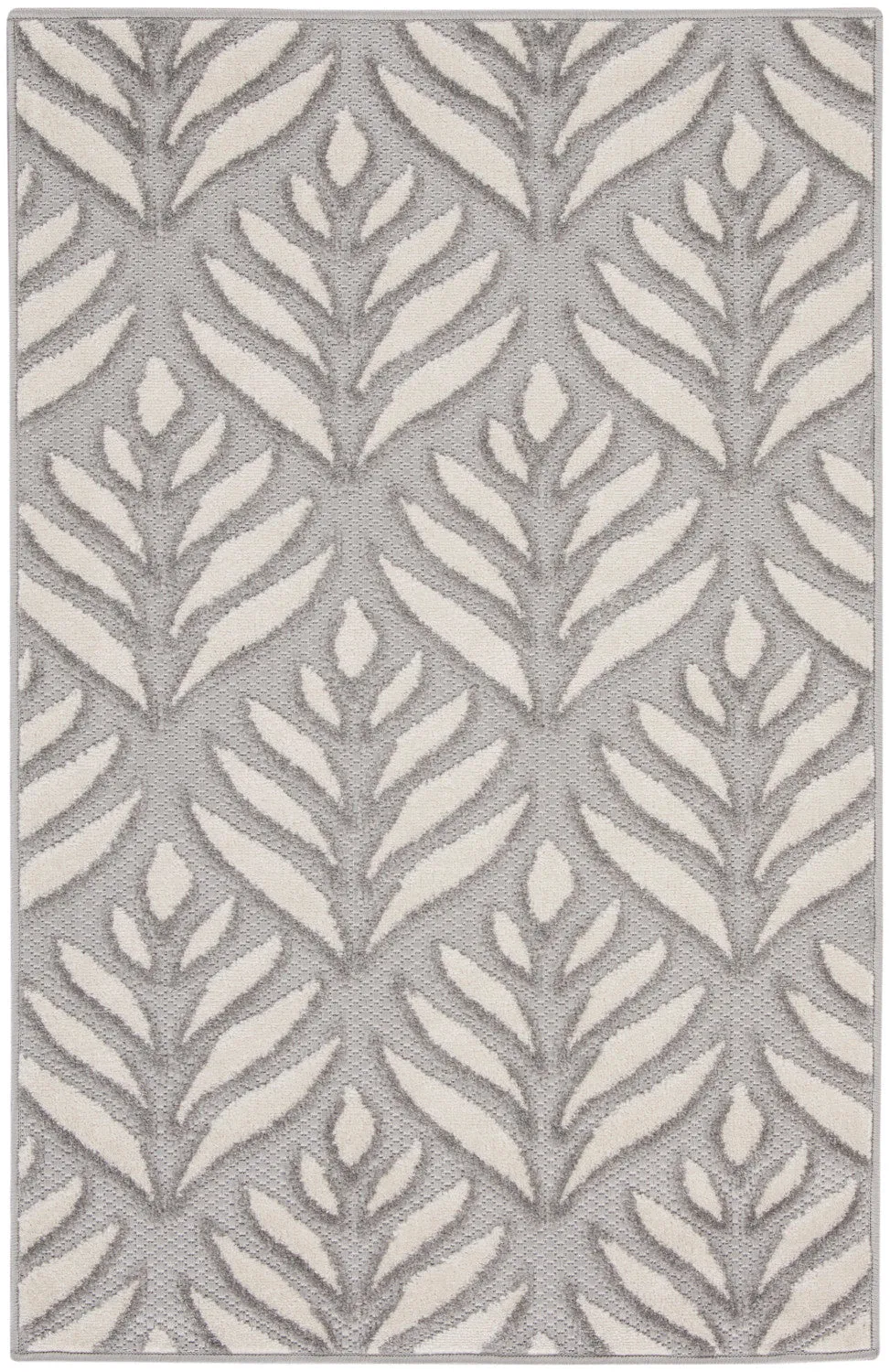 Aloha Grey Tropical Indoor/Outdoor Rug
