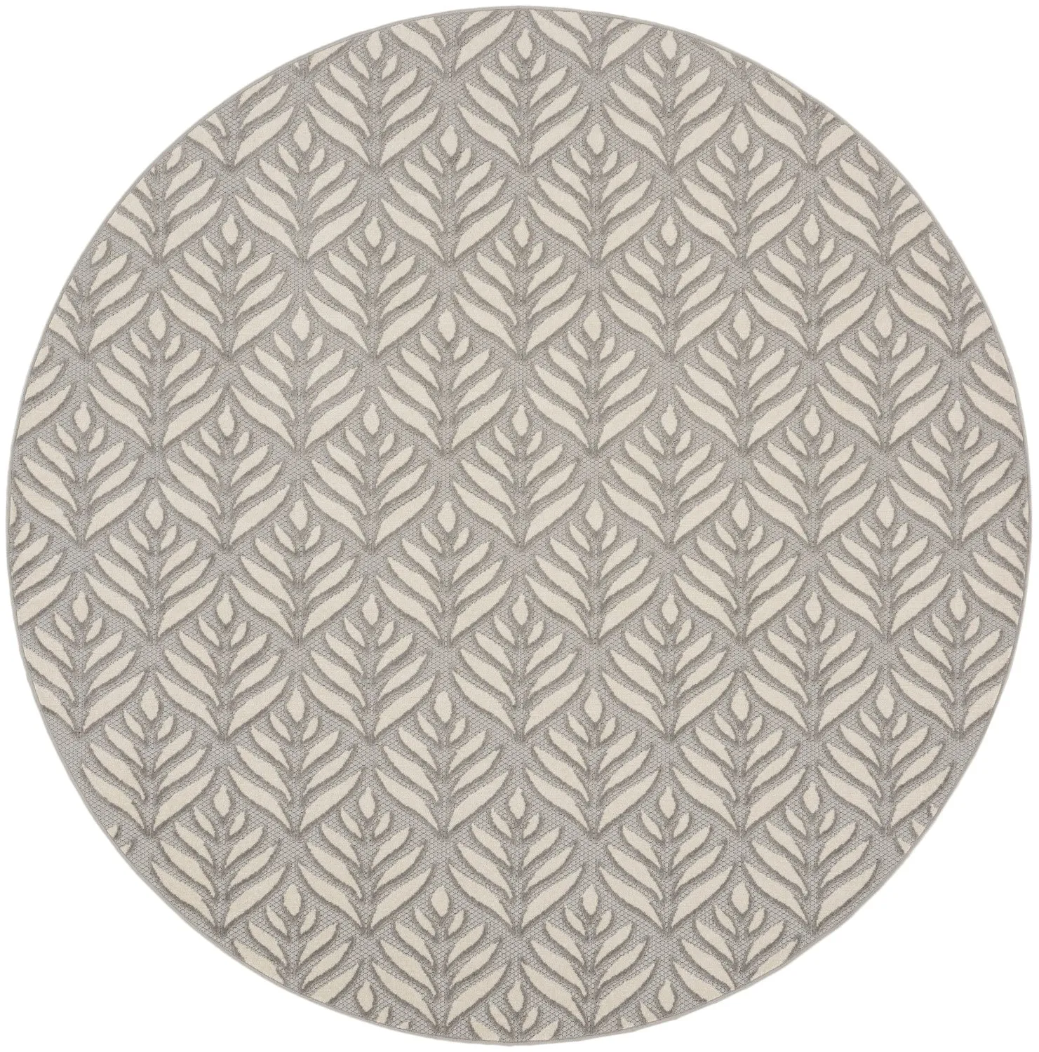 Aloha Grey Tropical Indoor/Outdoor Rug