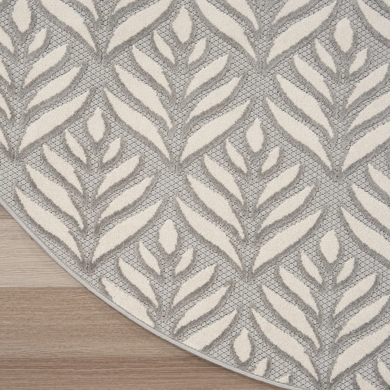 Aloha Grey Tropical Indoor/Outdoor Rug
