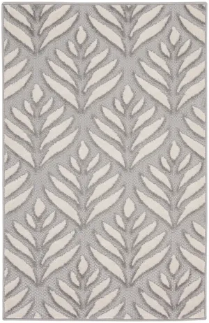 Aloha Grey Tropical Indoor/Outdoor Rug