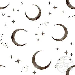 Black Moon and Stars White