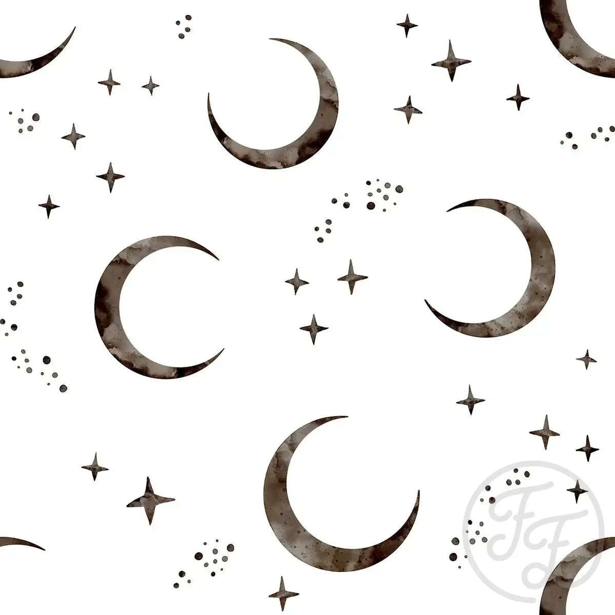 Black Moon and Stars White