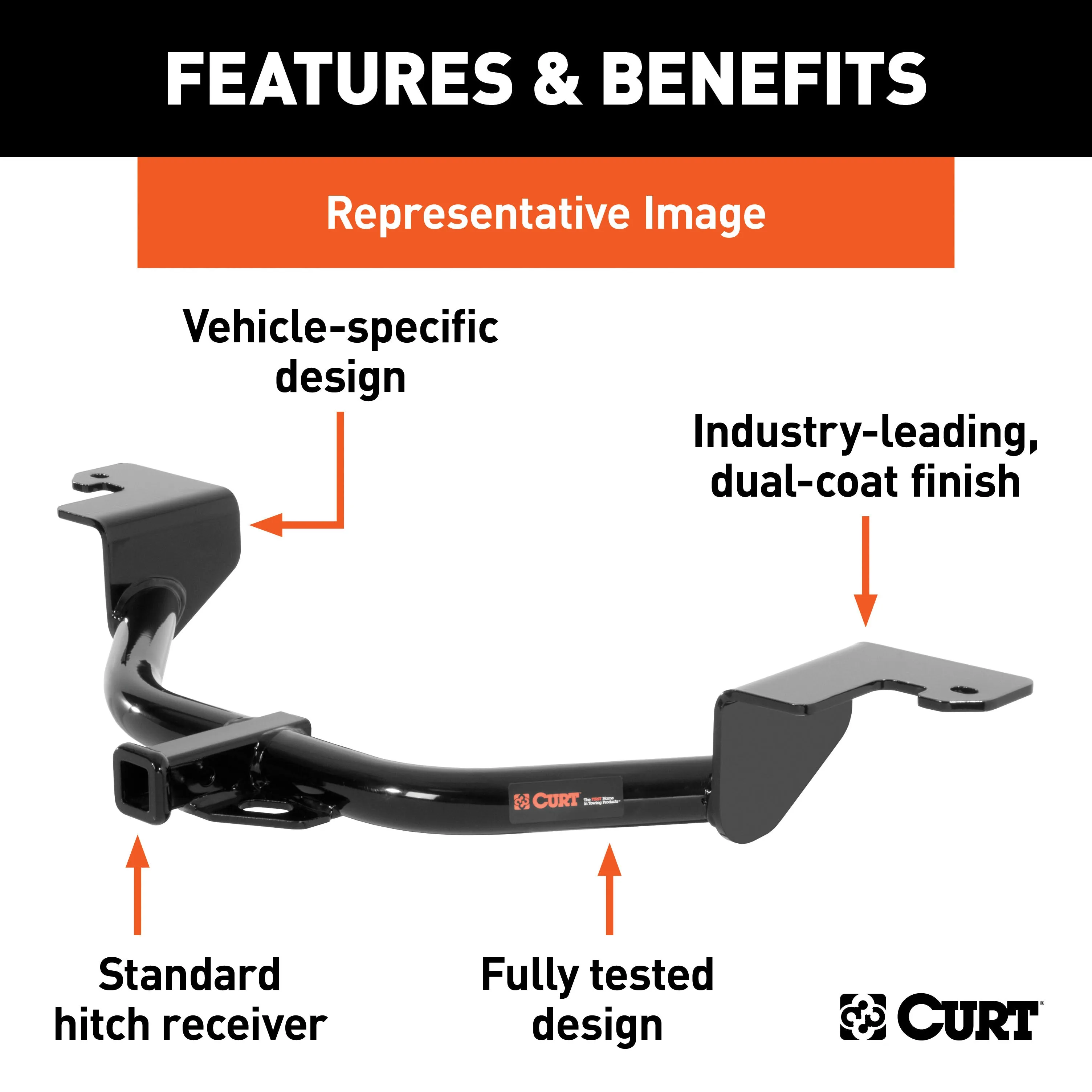 CURT 116123 Class 1 Hitch; 1-1/4in. Ball Mount; Select Buick Encore GX; Chevrolet Trailblaze