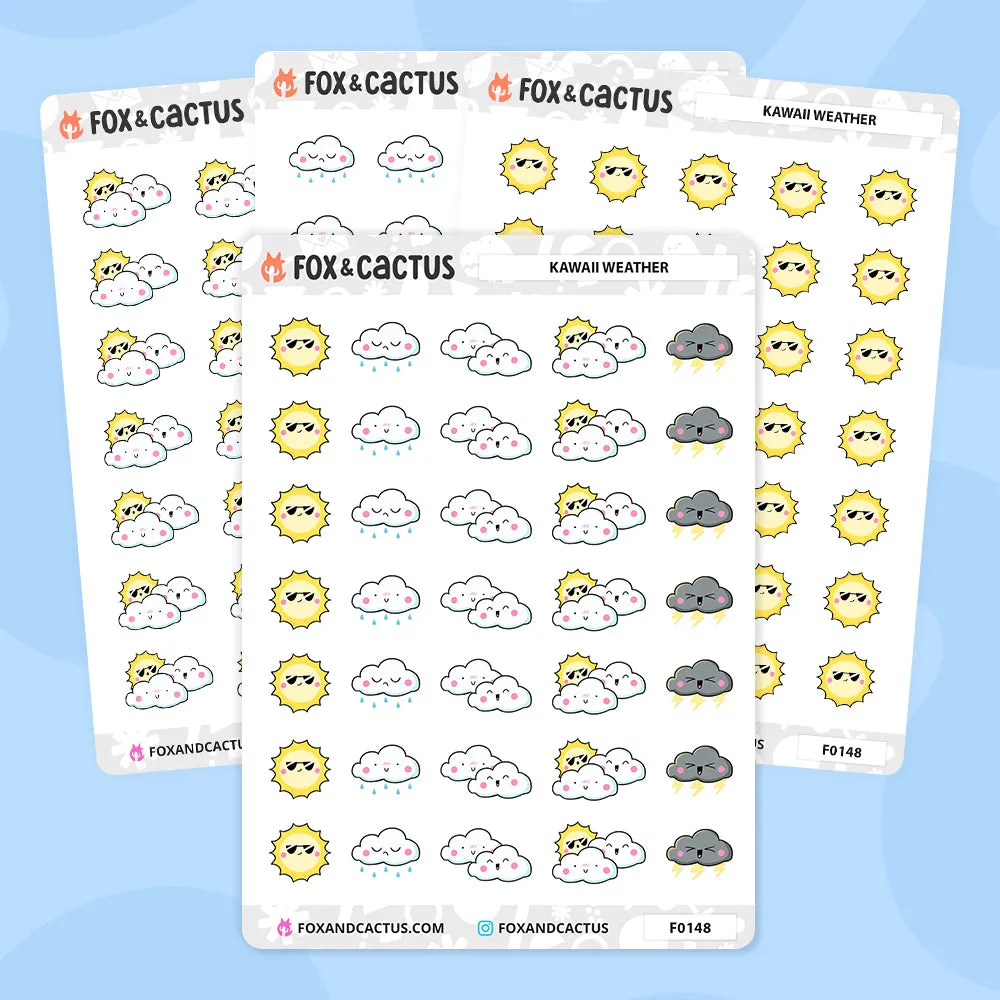 Kawaii Weather Stickers