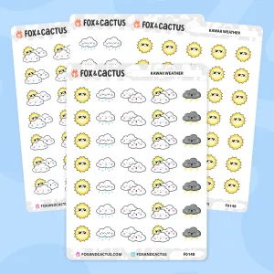 Kawaii Weather Stickers