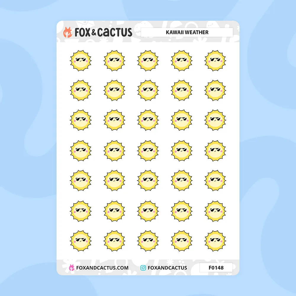 Kawaii Weather Stickers