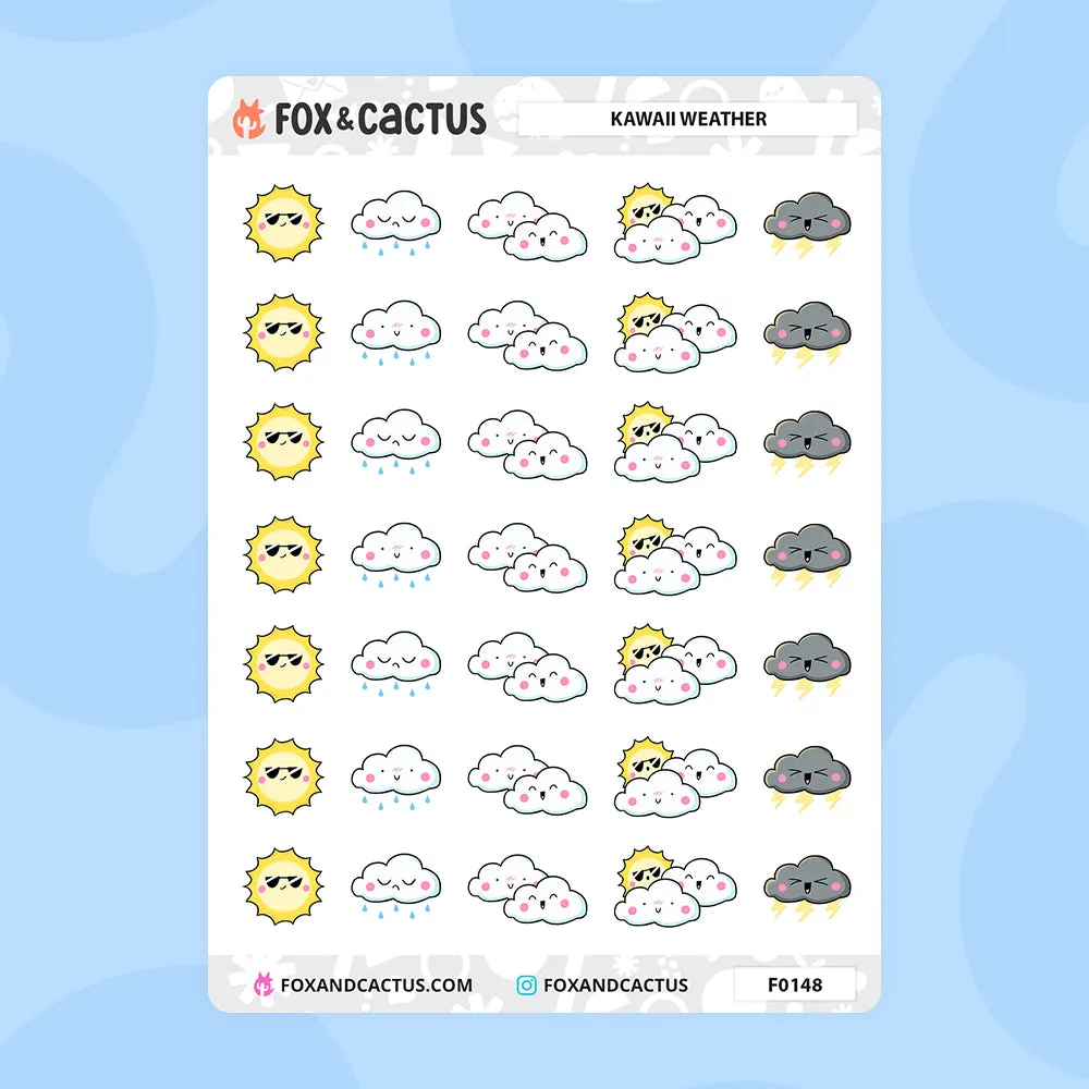 Kawaii Weather Stickers