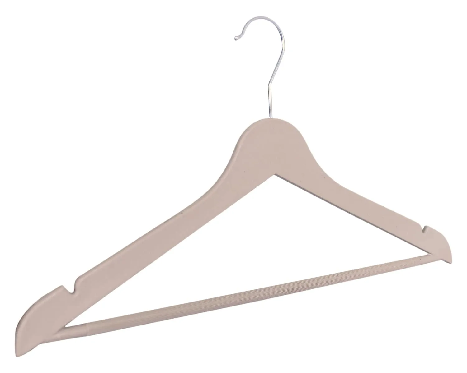 Kuber Industries Hanger|Durable & Lightweight Coat and Clothes Hangers|Notches Wardrobe Organization with 360 Degree Swivel Hook|Pack of 3 (Cream)