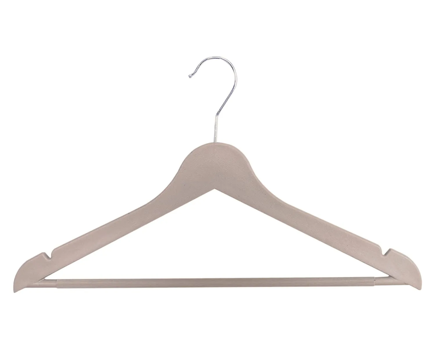 Kuber Industries Hanger|Durable & Lightweight Coat and Clothes Hangers|Notches Wardrobe Organization with 360 Degree Swivel Hook|Pack of 3 (Cream)