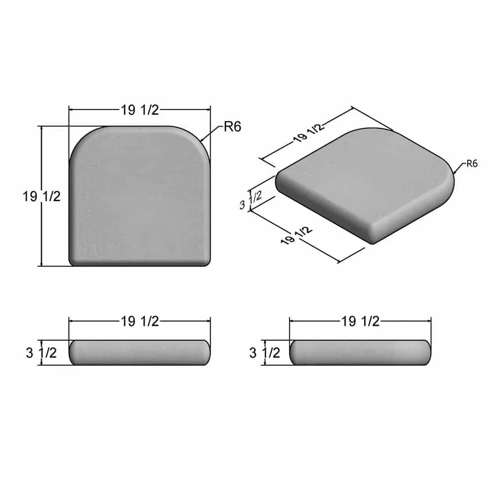 Outdoor-USA Dining Chair/Seat Pad 19.5L x 19.5W x 3.5D – Replacement Cushions
