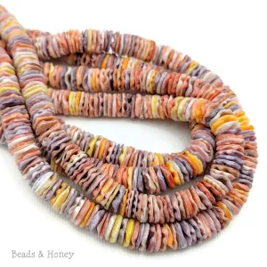 Pecten Shell Bead Multicolored Heishi 8mm (16-Inch Strand)