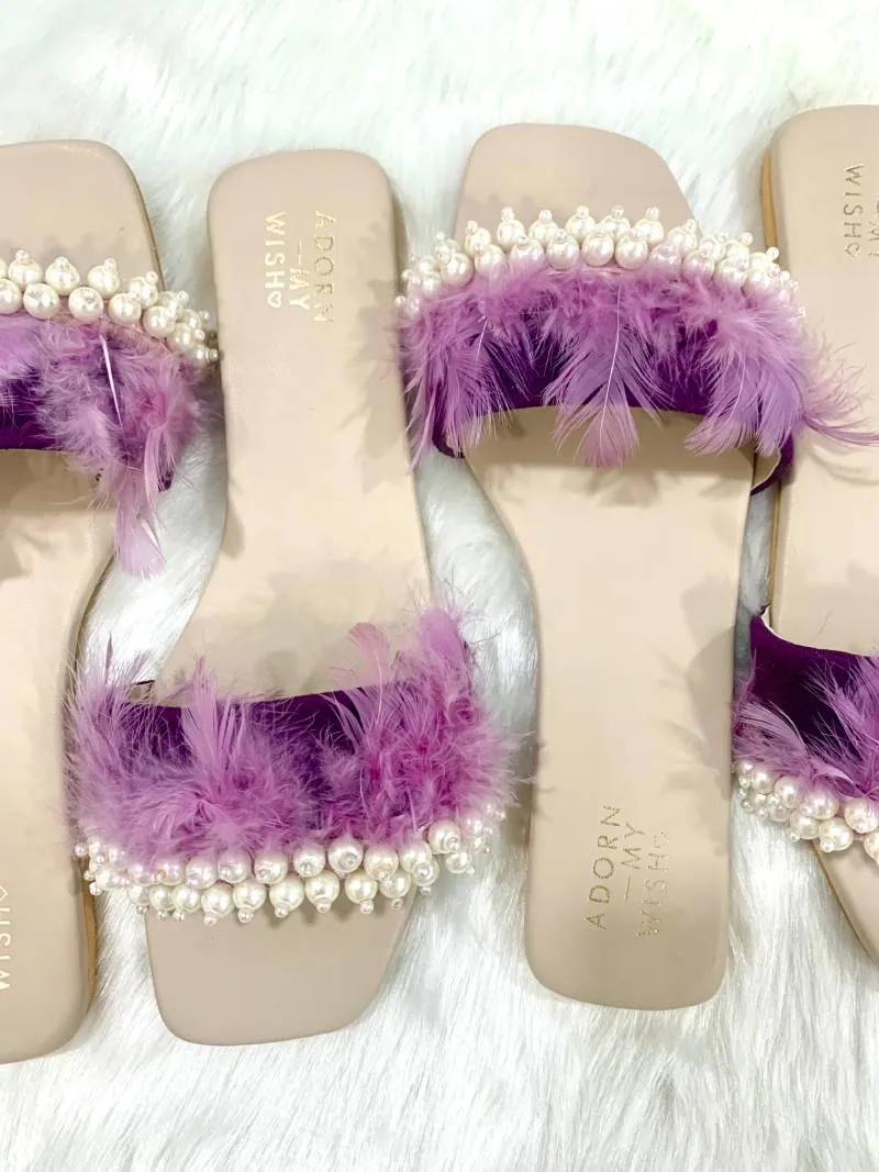 Purple Feather Weather Slides