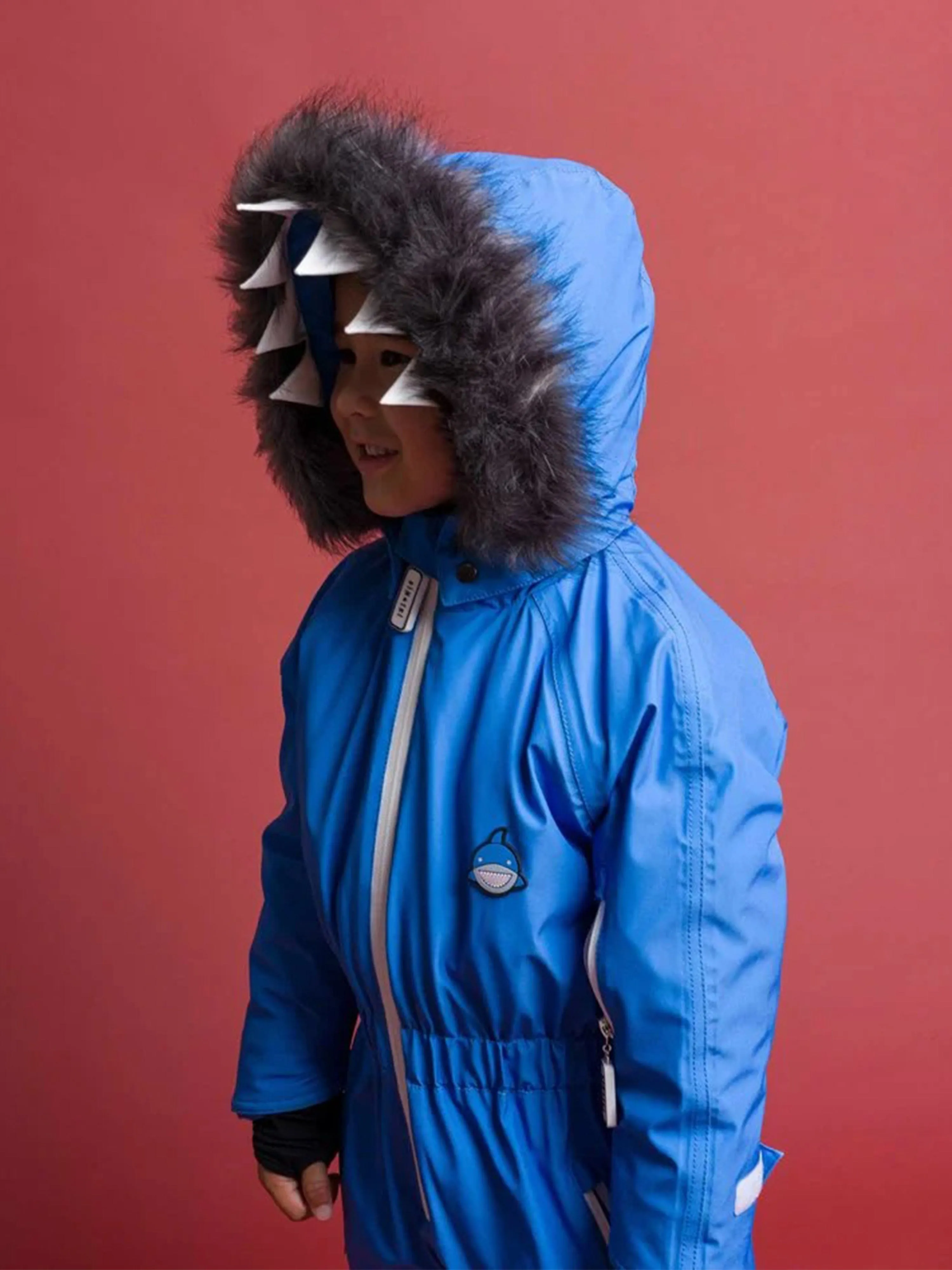 Roarsome Boys Reef The Shark Snowsuit in Blue