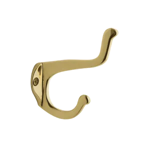 Schoolhouse Coat Hook in Polished Brass