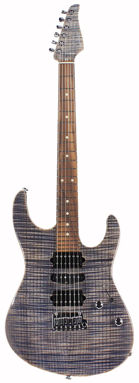 Suhr Modern Pro Guitar, Trans Blue Denim Slate, Pau Ferro, Matching Headstock