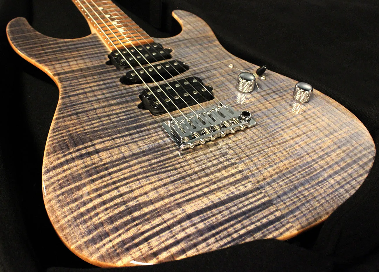 Suhr Modern Pro Guitar, Trans Blue Denim Slate, Pau Ferro, Matching Headstock