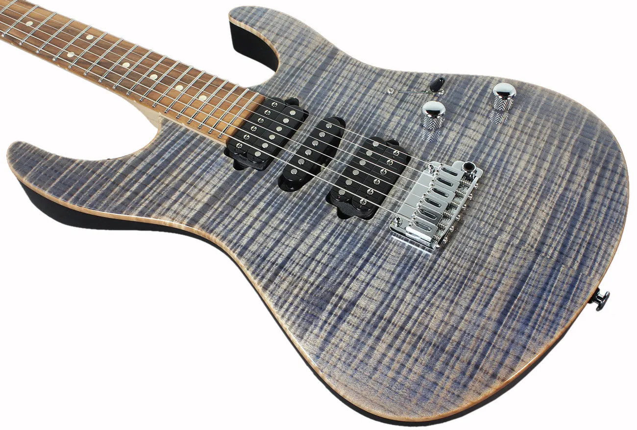 Suhr Modern Pro Guitar, Trans Blue Denim Slate, Pau Ferro, Matching Headstock