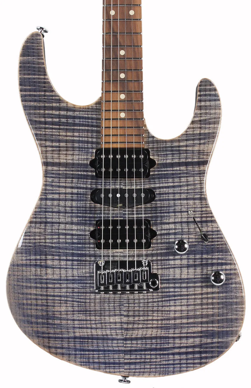 Suhr Modern Pro Guitar, Trans Blue Denim Slate, Pau Ferro, Matching Headstock