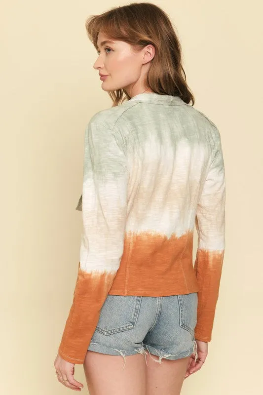Tie Dye Drape Zip Jacket