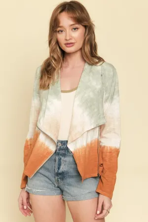 Tie Dye Drape Zip Jacket