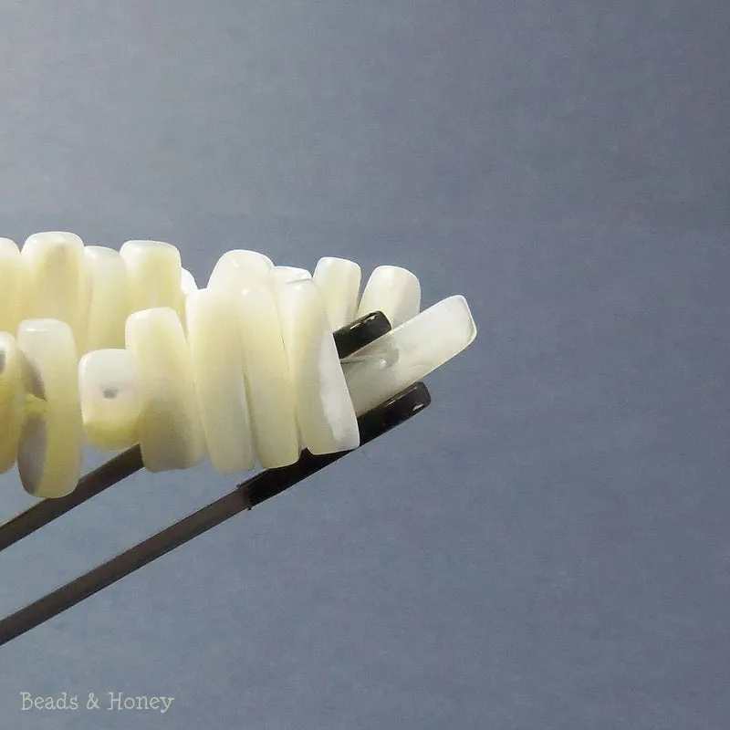 White Troca Shell Hawaiian Chip/Bar 5x13mm (Half Strand)