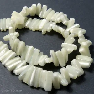 White Troca Shell Hawaiian Chip/Bar 5x13mm (Half Strand)