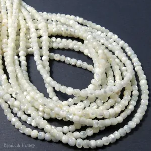 White Troca Shell Round 3-4mm (Full Strand)
