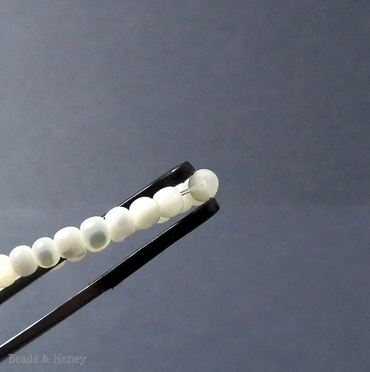White Troca Shell Round 3-4mm (Full Strand)